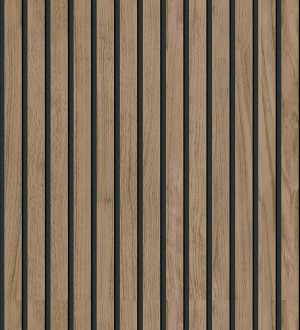 Papel pintado de listones de madera natural imitando a panel de palillería  decorativo - Oak Orbit 682815