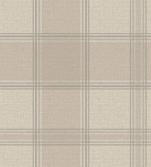 Papel pintado de cuadros escoceses con textura alto relieve tonos beige Scottish Harland 682860