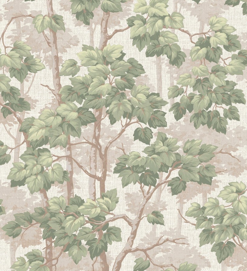 Papel pintado bosque de árboles y hojas en relieve textil Sylvan Splendor 682869