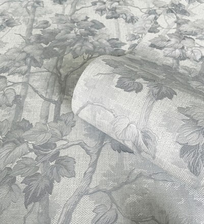 Papel pintado bosque de árboles y hojas en relieve textil Sylvan Splendor 682871