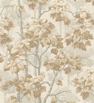 Papel pintado bosque de árboles y hojas en relieve textil Sylvan Splendor 682872