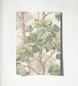 Papel pintado bosque de árboles y hojas en relieve textil Sylvan Splendor 500682869