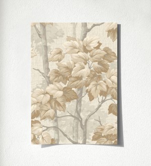 Papel pintado bosque de árboles y hojas en relieve textil Sylvan Splendor 500682872