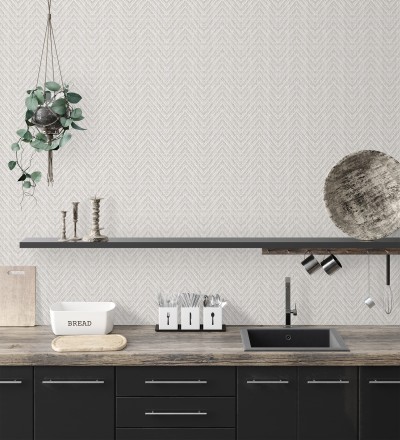 Papel pintado de espigas efecto fibra vegetal tonos malva claro Mumbai Wide 682454