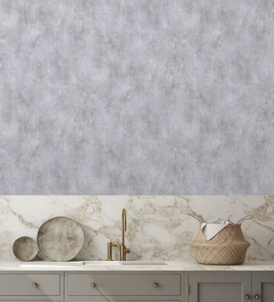 Papel pintado de hormigón estucado en relieve color gris niebla Hannover 128802