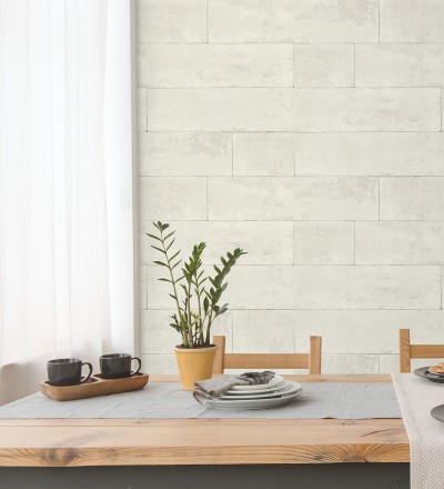 Papel pintado muro de piedra lisa beige Myrtos 127679