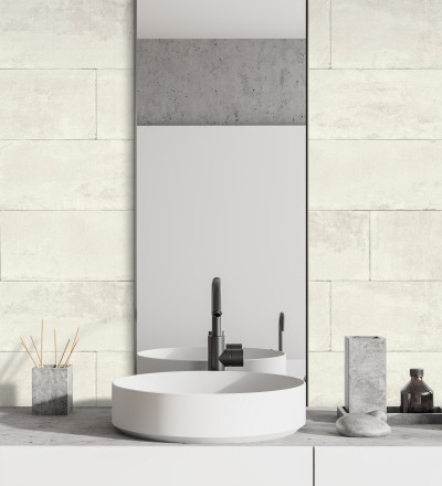 Papel pintado muro de piedra lisa beige Myrtos 127679