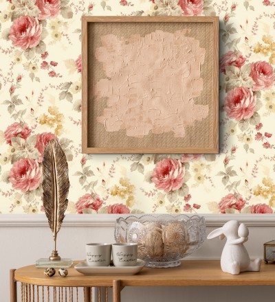 Papel pintado flores grandes románticas vinílico Spring Flowers 121412