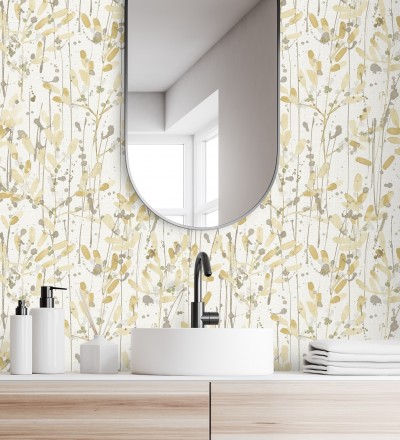 Papel pintado moderno de hojas artísticas Amy Leaf 681440