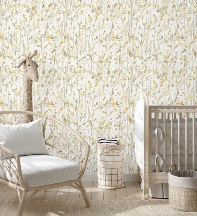 Papel pintado moderno de hojas artísticas Amy Leaf 681440