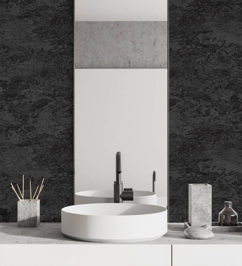 Papel pintado efecto piedra de roca con relieve  Narok Stone 681001
