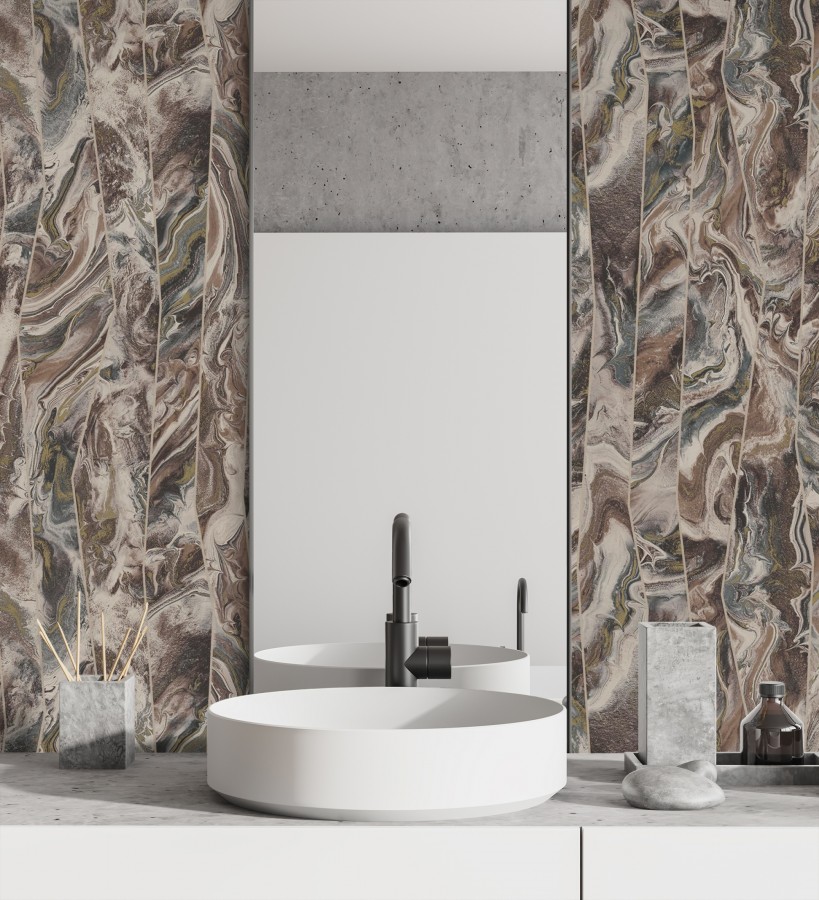Papel pintado piedra de Ágata con relieves  Ionos Marble 681629