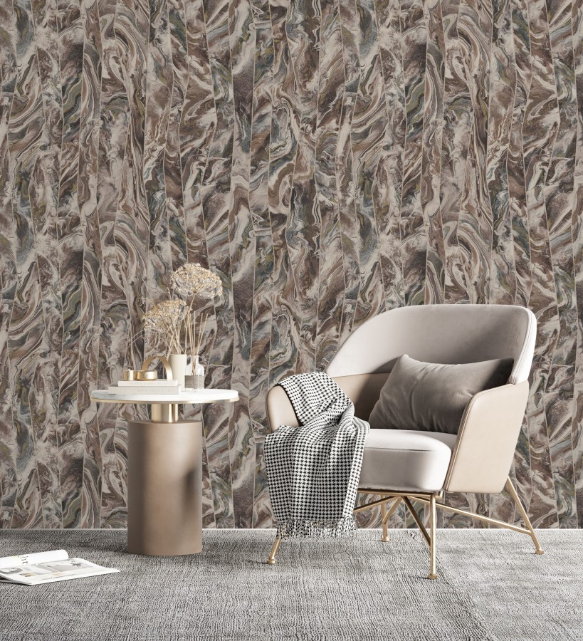 Papel pintado piedra de Ágata con relieves  Ionos Marble 681629