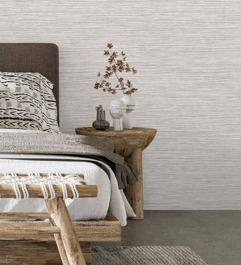 Papel pintado con textura de fibras de cáñamo fondo beige tostado  Sisay Texture 681831