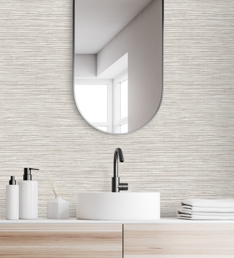 Papel pintado con textura de fibras de cáñamo fondo beige tostado  Sisay Texture 681831