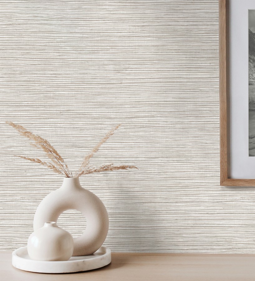 Papel pintado con textura de fibras de cáñamo fondo beige tostado  Sisay Texture 681831