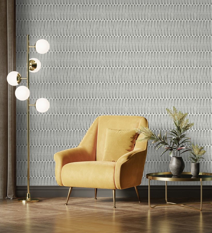Papel pintado étnico diseño geométrico africano negro  Barak 682038
