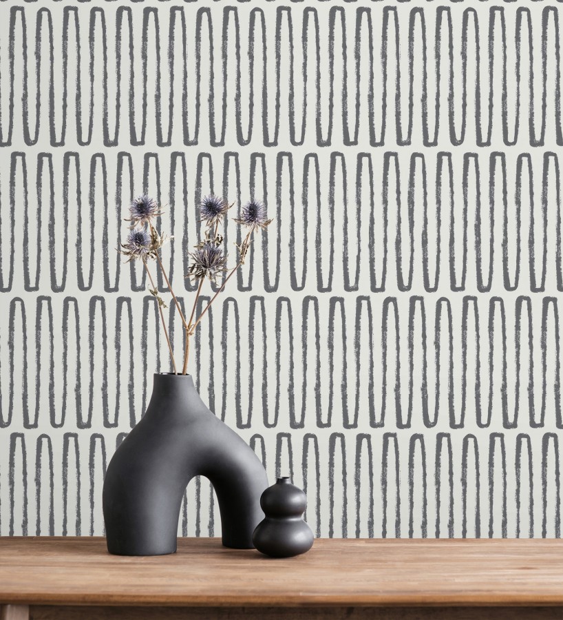 Papel pintado étnico diseño geométrico africano negro  Barak 682038