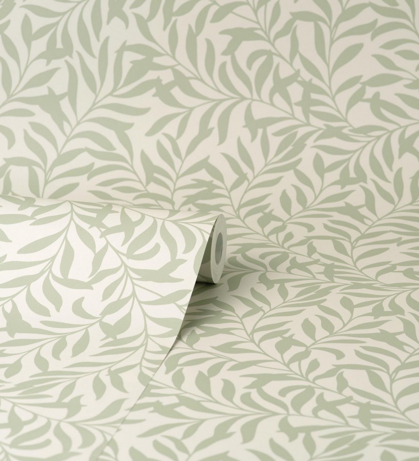 Papel pintado de hojas efecto nacarado fondo mate  Didier 681206