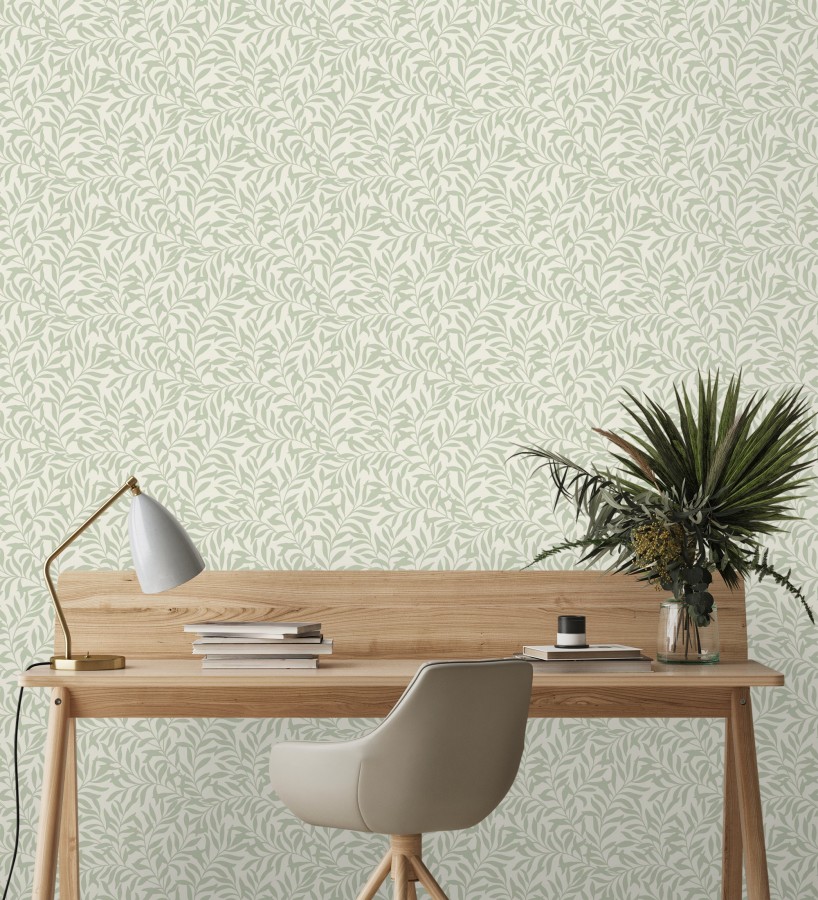 Papel pintado de hojas efecto nacarado fondo mate  Didier 681206