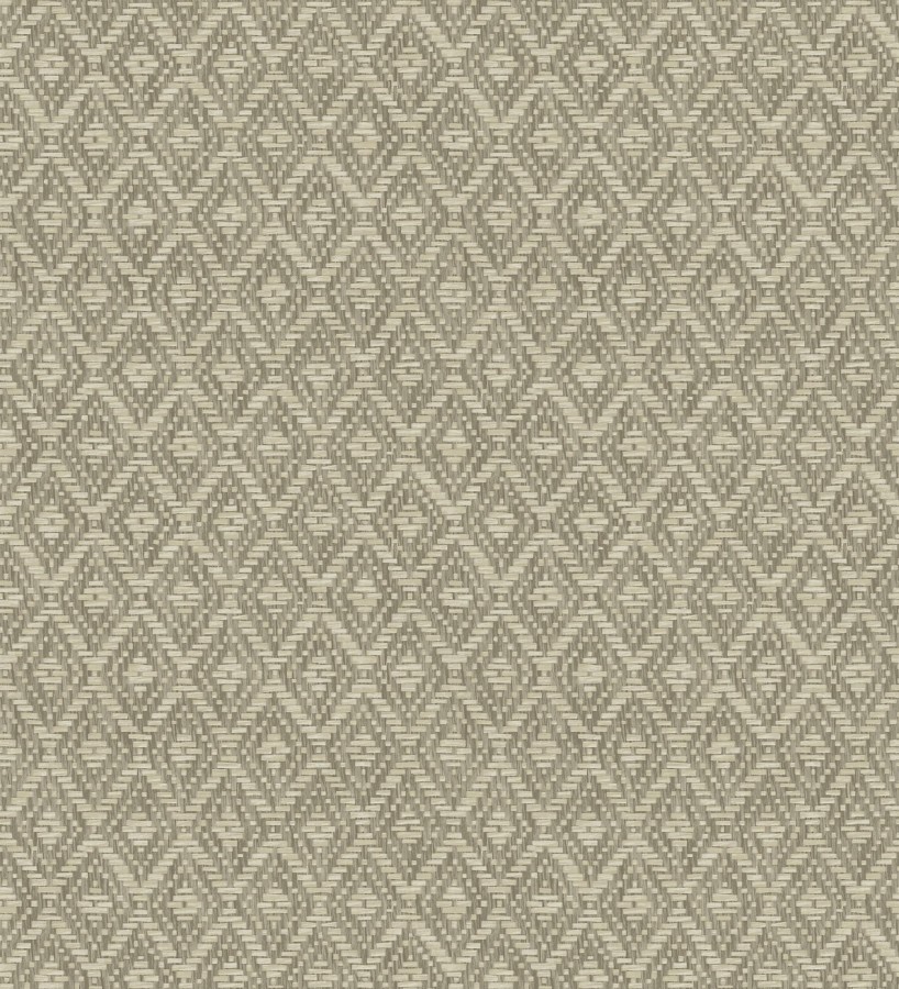 Papel pintado de rombos efecto fibra vegetal  Kaylan 681467