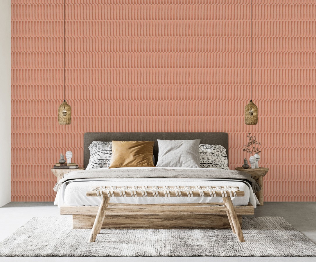 Papel pintado étnico diseño geométrico africano tonos canela   Barak 682040