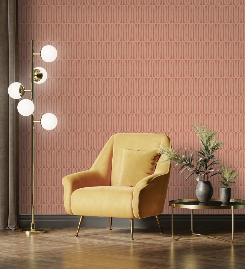 Papel pintado étnico diseño geométrico africano tonos canela   Barak 682040