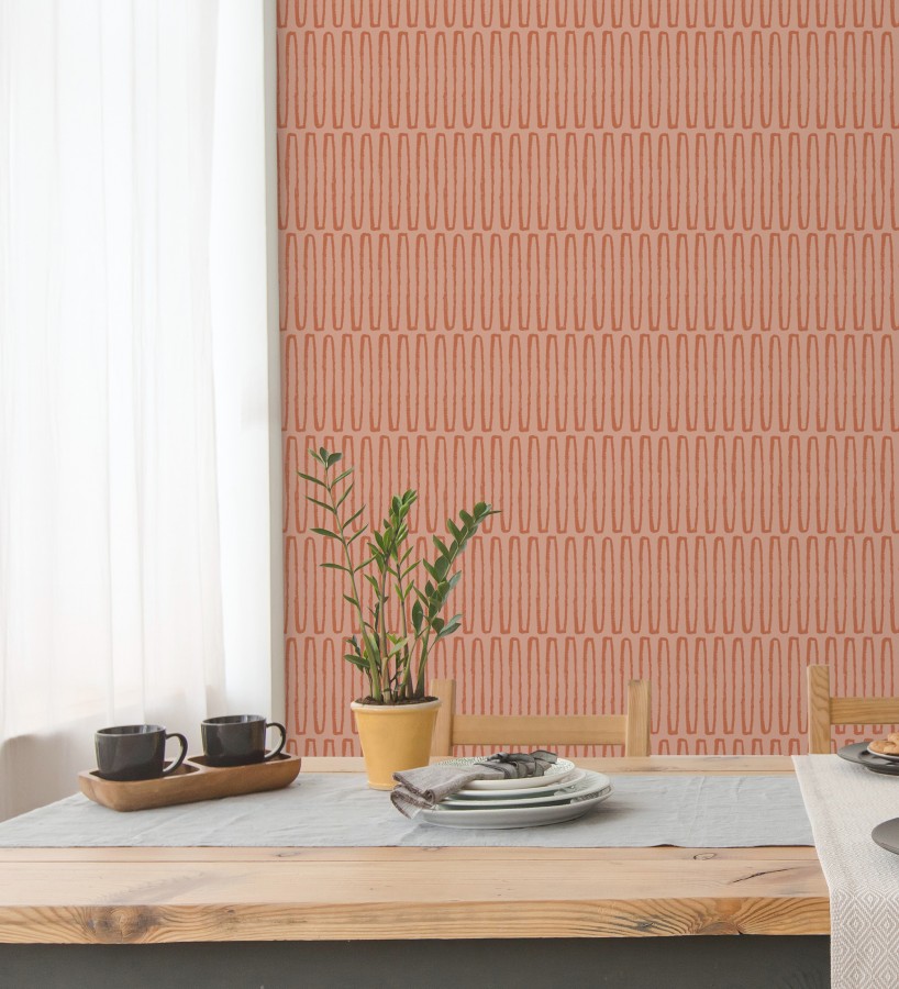 Papel pintado étnico diseño geométrico africano tonos canela   Barak 682040