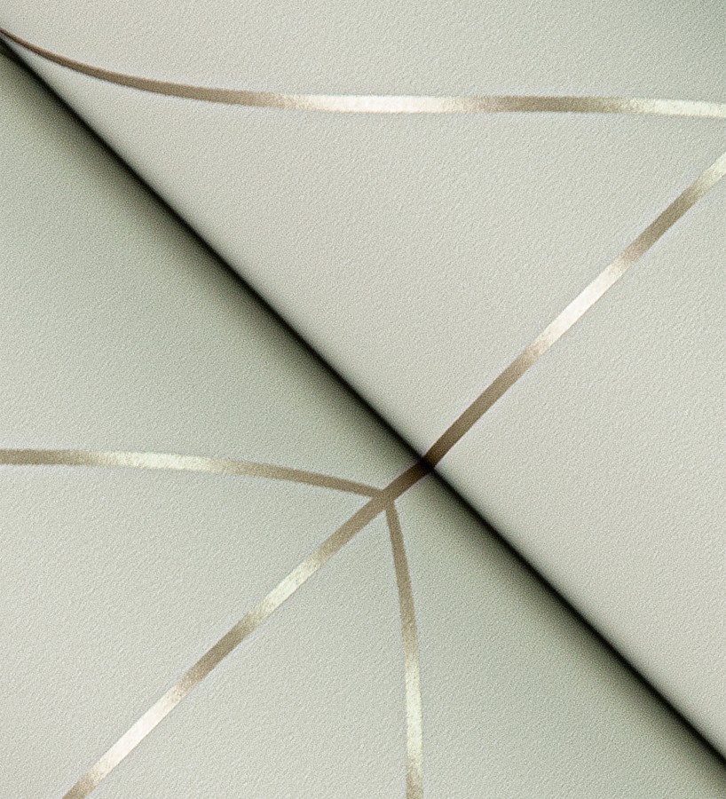 Papel pintado geométrico de rombos con líneas doradas fondo gris cálido estilo Art déco  Arnova 682082