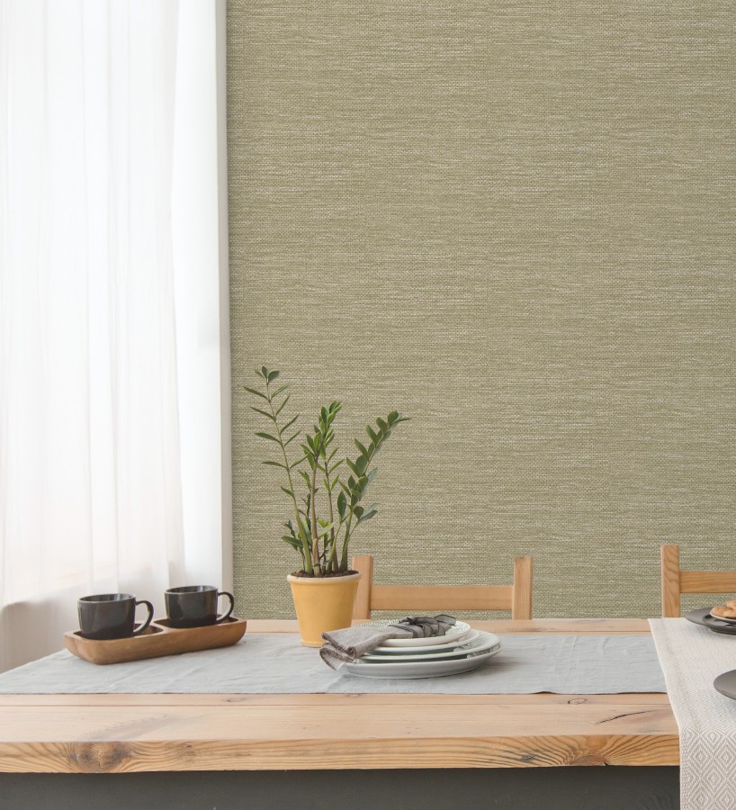 Papel pintado rafia con fibras de sisal color natural  Studs Texture 682100