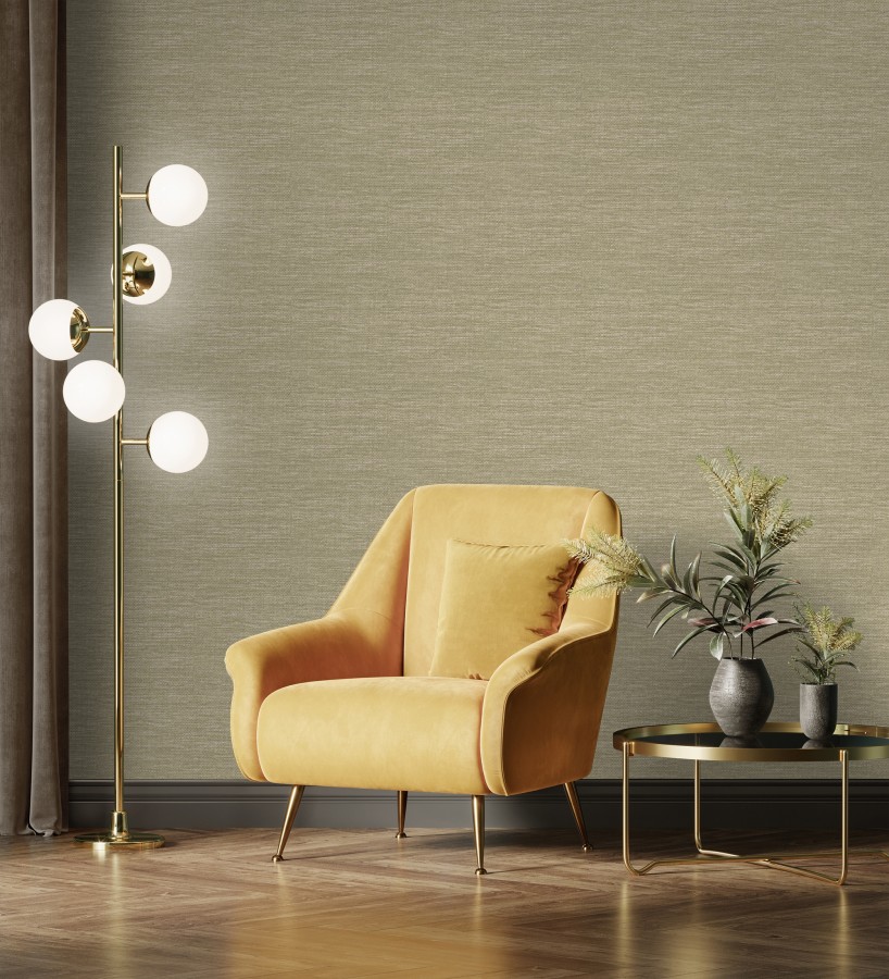 Papel pintado rafia con fibras de sisal color natural  Studs Texture 682100