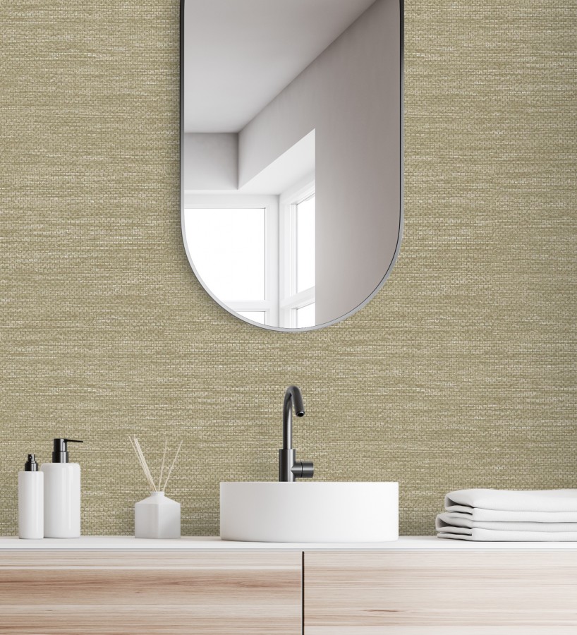 Papel pintado rafia con fibras de sisal color natural  Studs Texture 682100