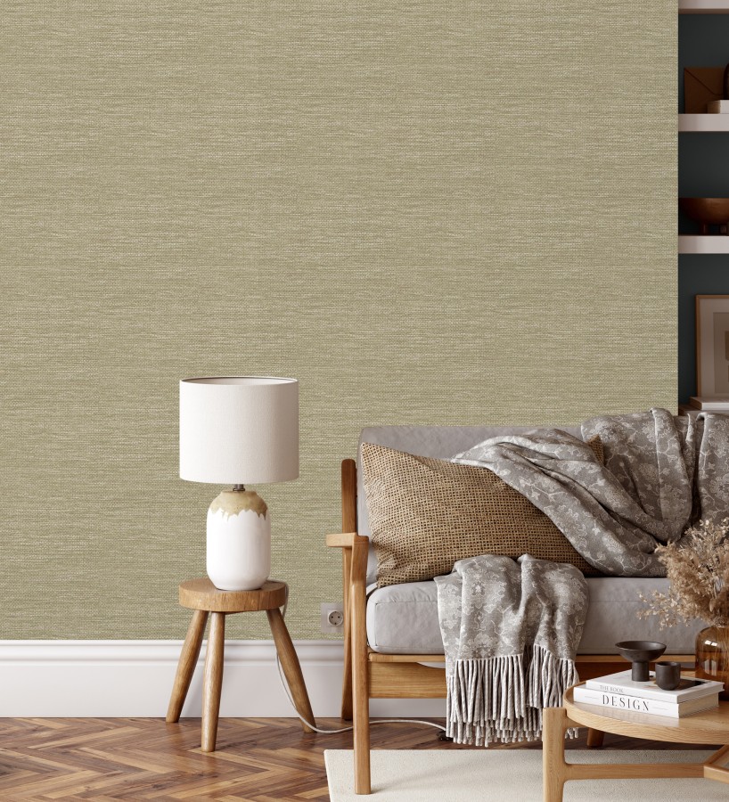 Papel pintado rafia con fibras de sisal color natural  Studs Texture 682100