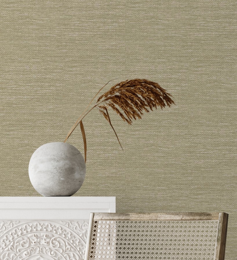 Papel pintado rafia con fibras de sisal color natural  Studs Texture 682100