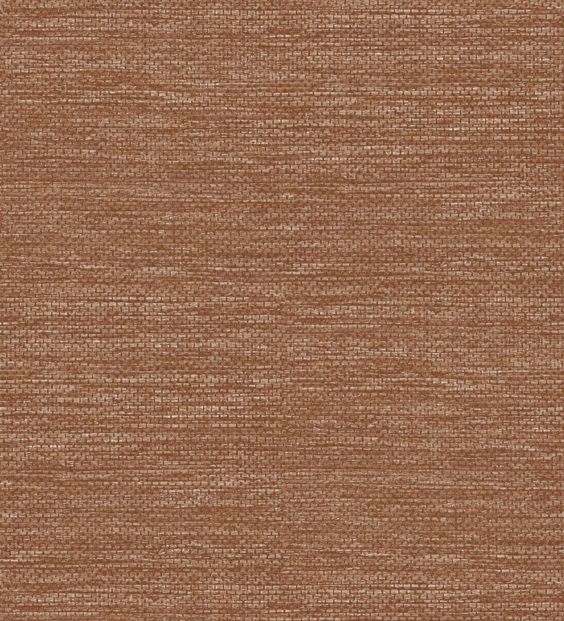 Papel pintado rafia con fibras de sisal teñido en marrón rojizo  Studs Texture 682101