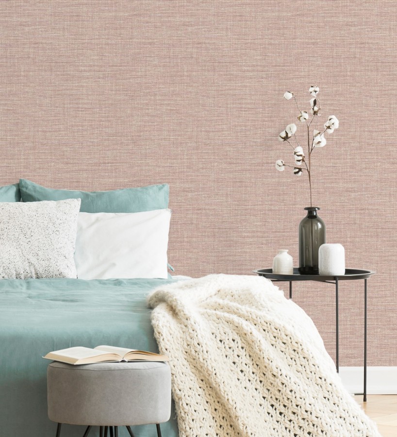Papel pintado efecto fibra vegetal tejida y teñida con textura  Soho Fabric 682346