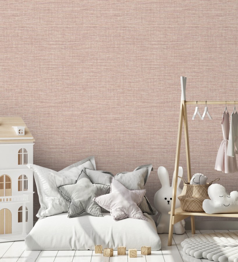 Papel pintado efecto fibra vegetal tejida y teñida con textura  Soho Fabric 682346