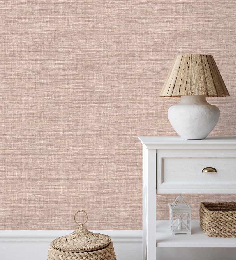 Papel pintado efecto fibra vegetal tejida y teñida con textura  Soho Fabric 682346