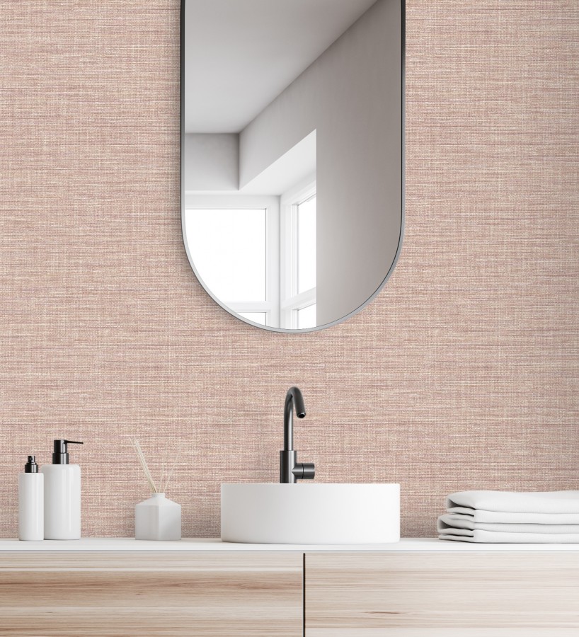 Papel pintado efecto fibra vegetal tejida y teñida con textura  Soho Fabric 682346