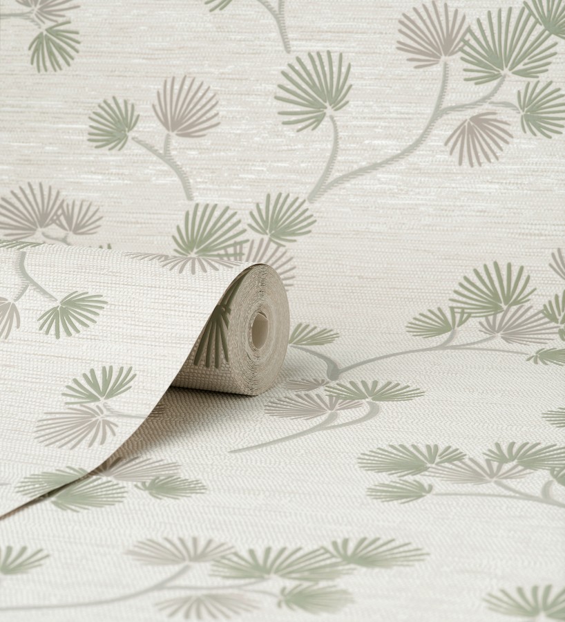 Papel pintado de flores japonesas verdes  Evolet Garden 682375