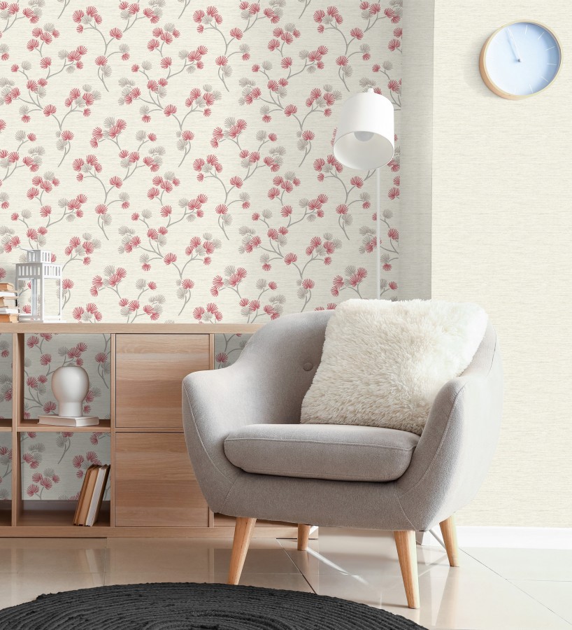 Papel pintado de flores japonesas rojas  Evolet Garden 682376