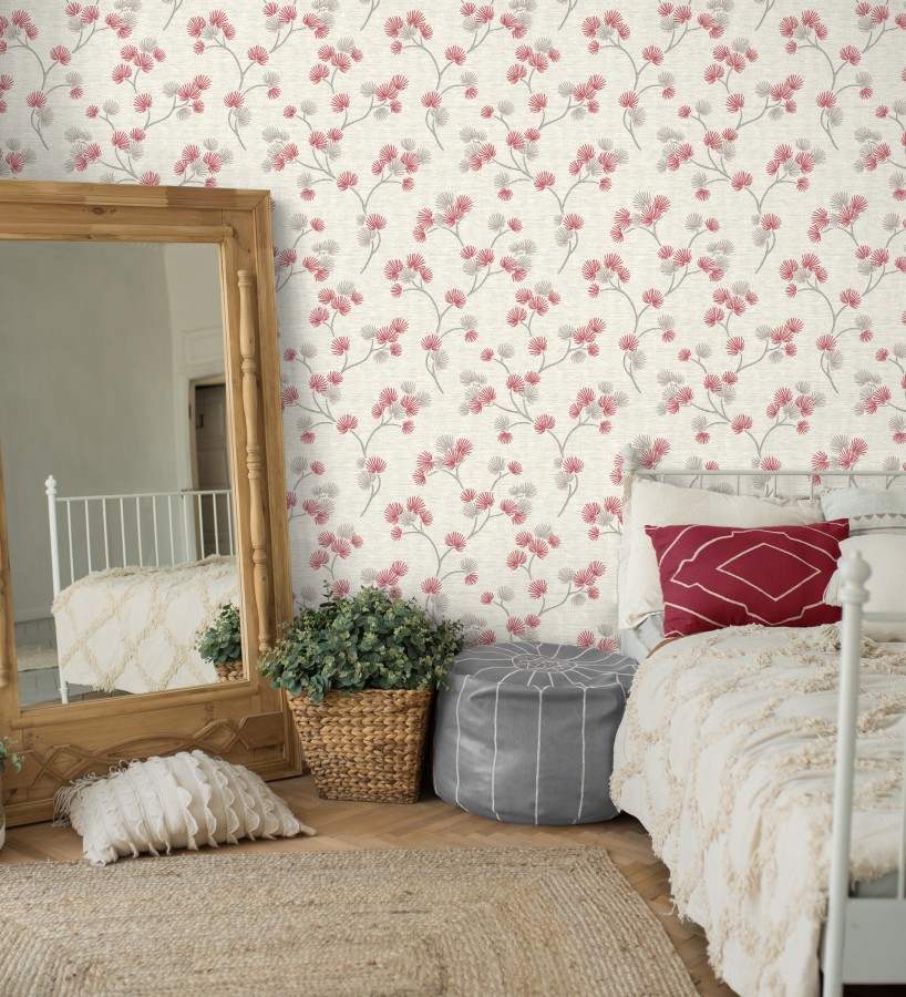 Papel pintado de flores japonesas rojas  Evolet Garden 682376