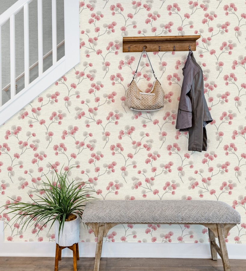Papel pintado de flores japonesas rojas  Evolet Garden 682376