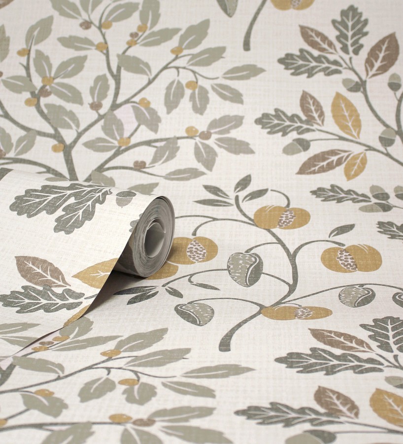 Papel pintado de dibujo de plantas y frutos ligeramente texturizado  Maison Cheryl 682393