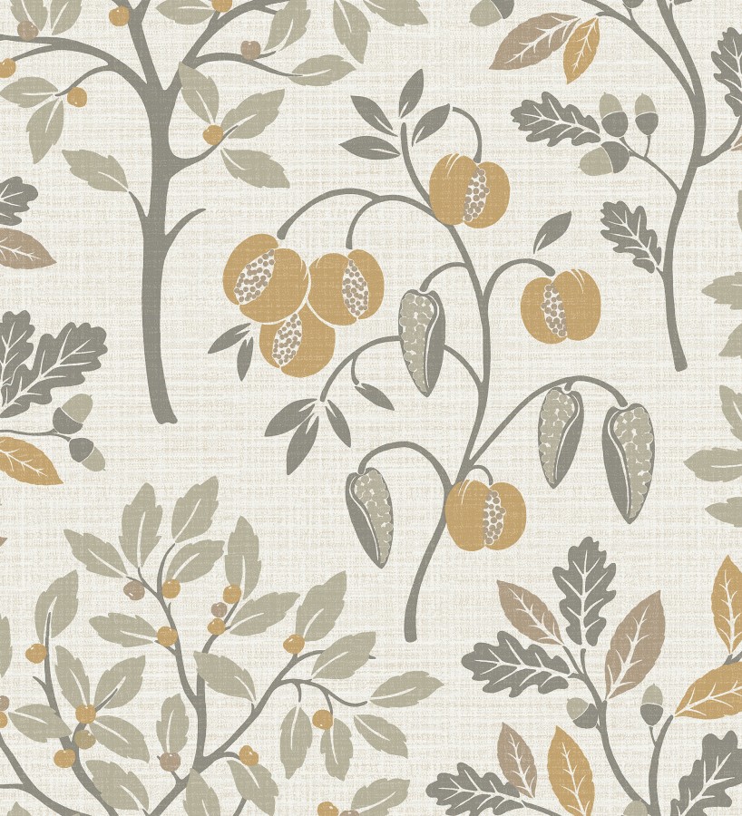 Papel pintado de dibujo de plantas y frutos ligeramente texturizado  Maison Cheryl 682393