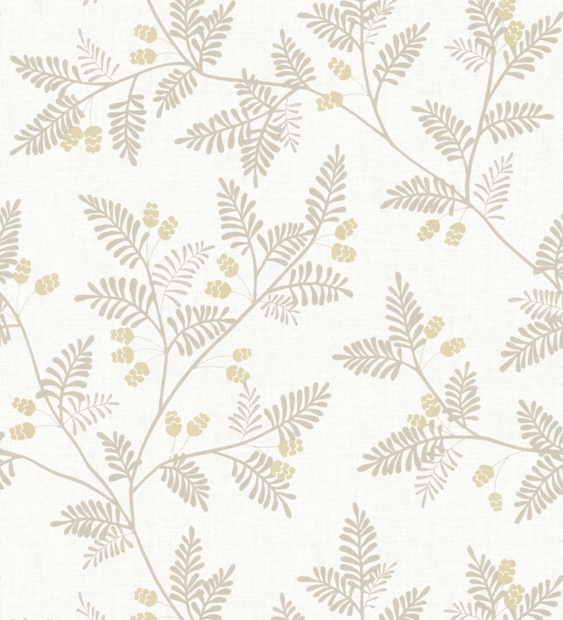 Papel pintado de hojas beige y ocre  Kimberly 682409