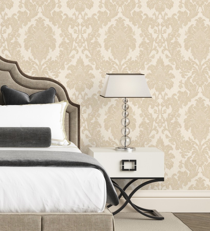 Papel pintado damasco clásico efecto entelado con textura en relieve  Milano Legacy 682834