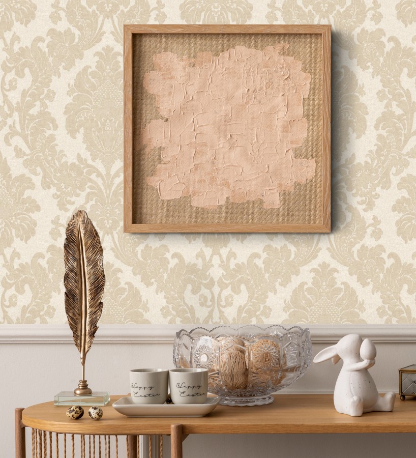 Papel pintado damasco clásico efecto entelado con textura en relieve  Milano Legacy 682834