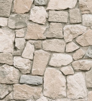 Papel pintado muro de piedra rústico claro Salonio 453841