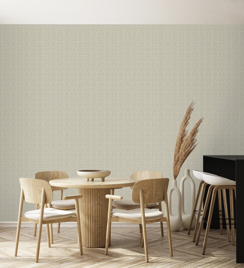 Papel pintado de espigas efecto fibra vegetal tonos camel y beige  Mumbai Wide 682459